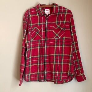 Levi's Men's red Plaid Button Up Shirt Size medium